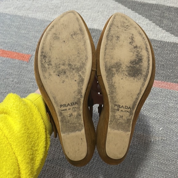 Vintage Prada Suede Wedge Sandals 38 - Picture 4 of 8